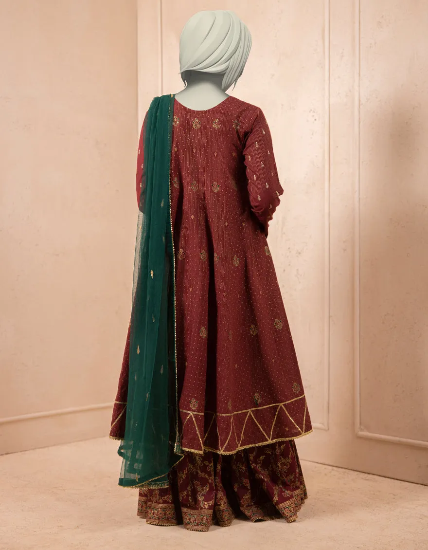 MAROON TEXTURED 3PC STITCHED | JGK-S-JTF-25-757 FB/ sold by Junaid Jamshed product image thumbnail 2