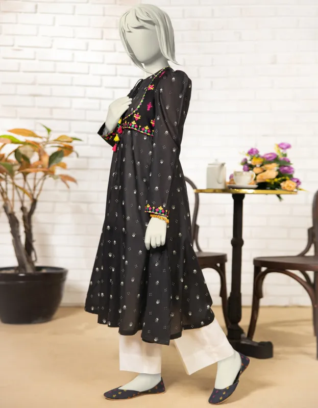 BLACK LAWN KURTI | JYGK-S-JTS-25-4070 FB/KALIDAAR-3 sold by Junaid Jamshed