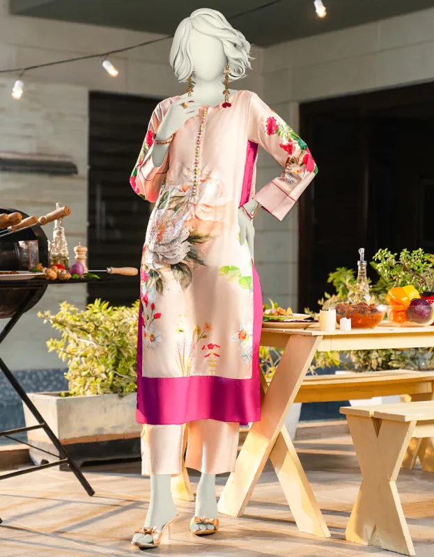 BEIGE SILK 2PC STITCHED | JLAWN-S-JST-25-2088/ sold by Junaid Jamshed