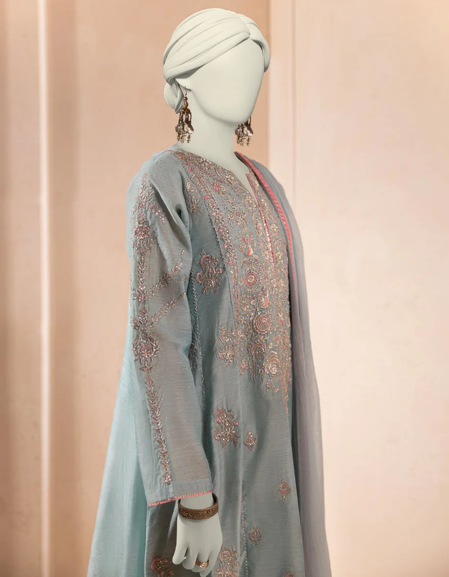 TURQUOISE PAPER COTTON 3PC STITCHED | JJPW-S-JPS-25-3926 F sold by Junaid Jamshed product image thumbnail 3