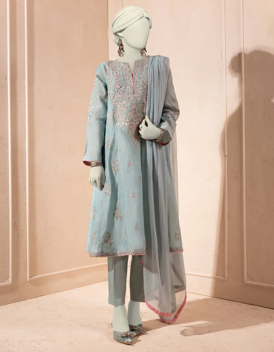 TURQUOISE PAPER COTTON 3PC STITCHED | JJPW-S-JPS-25-3926 F sold by Junaid Jamshed product image thumbnail 4
