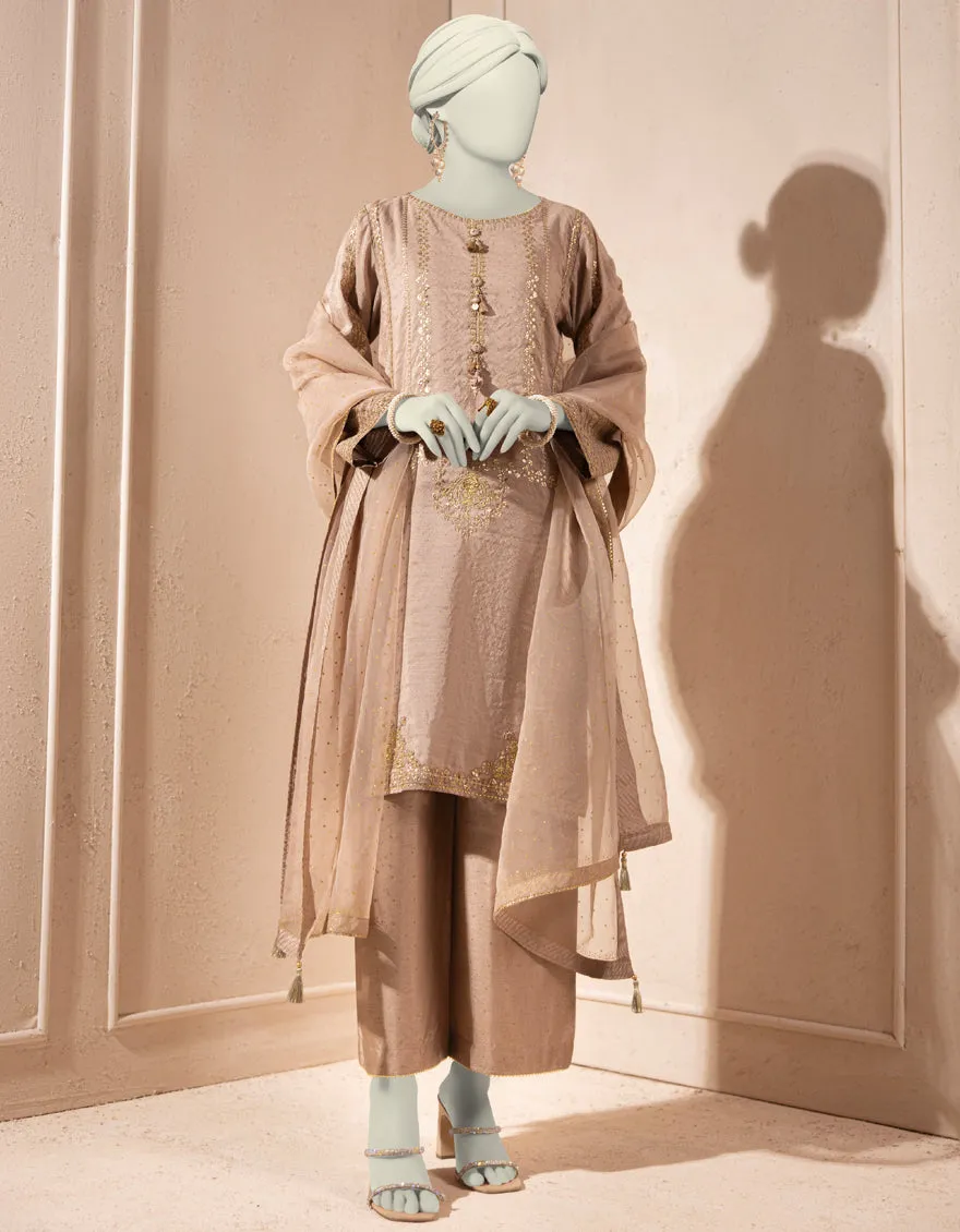 BEIGE PAPER COTTON 3PC STITCHED | JJPW-S-JPS-25-3928 F sold by Junaid Jamshed