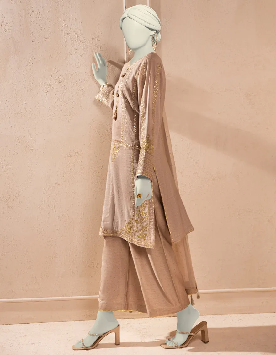 BEIGE PAPER COTTON 3PC STITCHED | JJPW-S-JPS-25-3928 F sold by Junaid Jamshed product image thumbnail 2