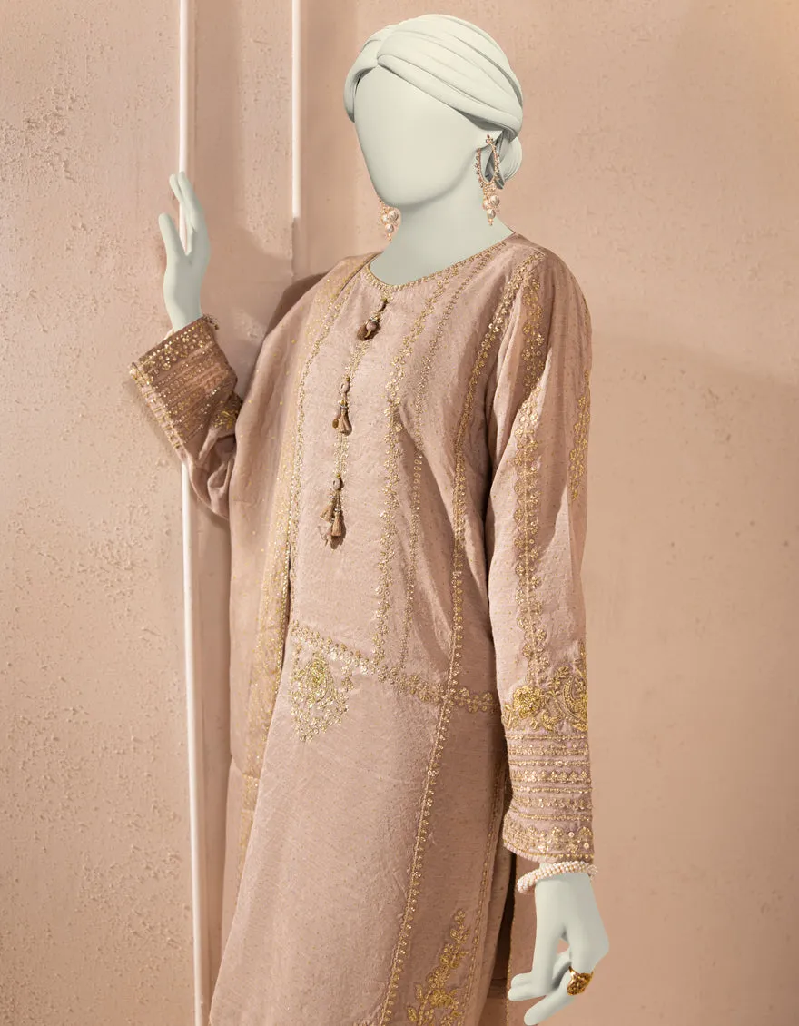 BEIGE PAPER COTTON 3PC STITCHED | JJPW-S-JPS-25-3928 F sold by Junaid Jamshed product image thumbnail 3