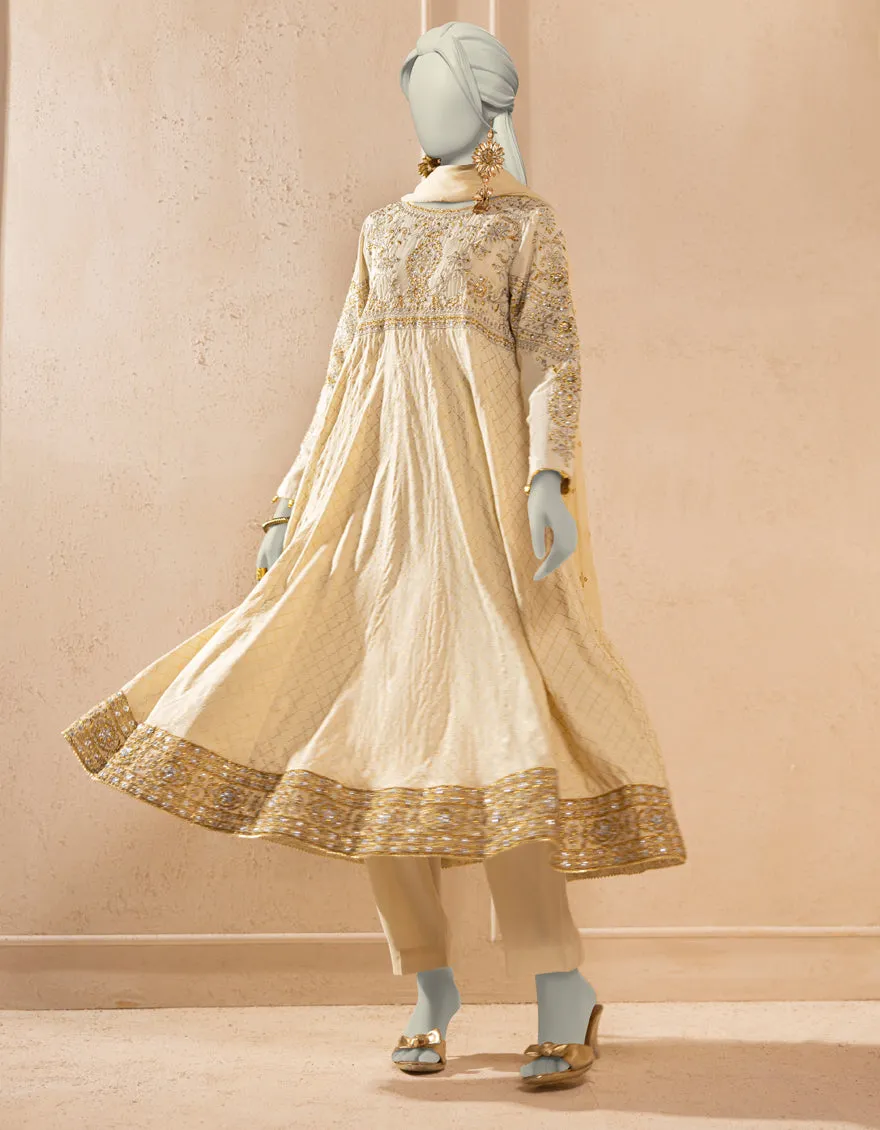 OFF WHITE SILK 3PC STITCHED | JJPW-S-JPS-25-3930 F sold by Junaid Jamshed product image thumbnail 4