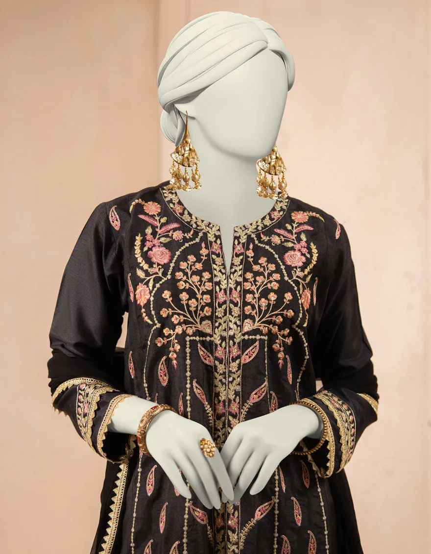 BLACK RAW SILK 3PC STITCHED | JJPW-S-JPS-25-3929 F sold by Junaid Jamshed product image thumbnail 3