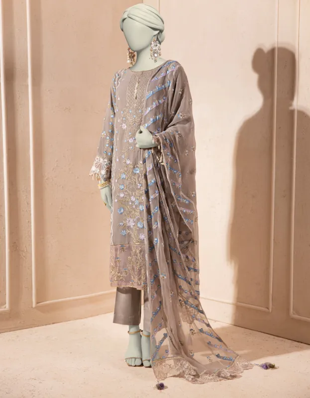 GREY CHIFFON 3PC STITCHED | JJPW-S-JPS-25-3938 F sold by Junaid Jamshed