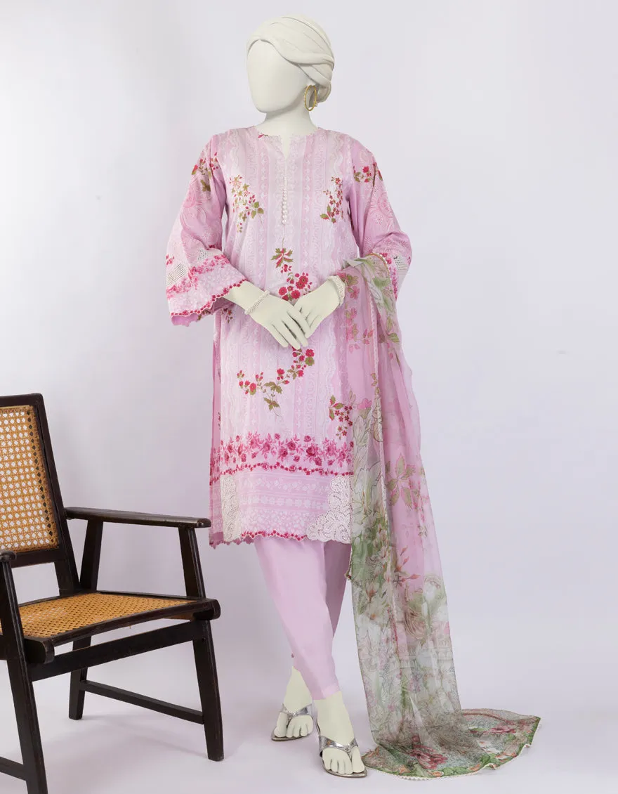 PINK LAWN 3PC STITCHED | JLAWN-S-25-173/S MAJ sold by Junaid Jamshed