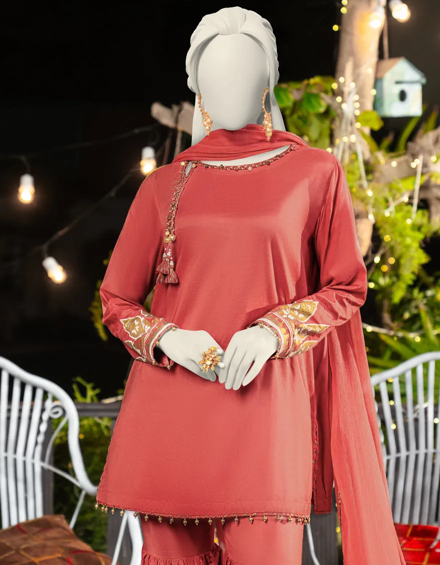 PEACH SILK 3PC STITCHED | JLAWN-S-25-178/S SHI sold by Junaid Jamshed product image thumbnail 2