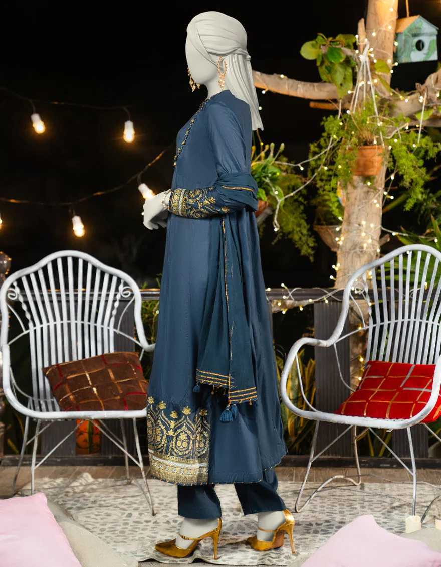 BLUE SILK 3PC STITCHED | JLAWN-S-25-181/S SHI sold by Junaid Jamshed product image thumbnail 2