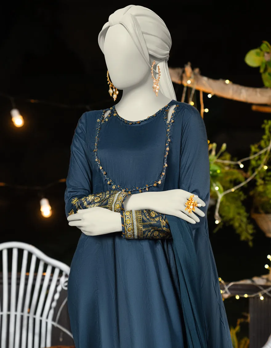 BLUE SILK 3PC STITCHED | JLAWN-S-25-181/S SHI sold by Junaid Jamshed product image thumbnail 3