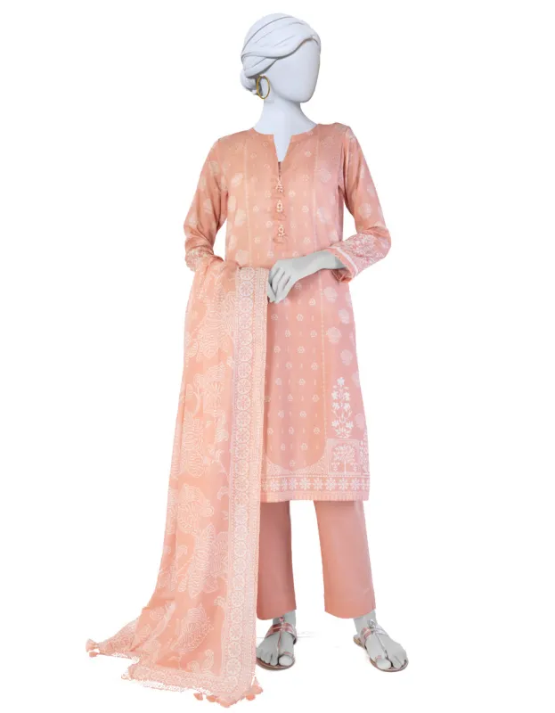 ORANGE LAWN 3PC STITCHED | JLAWN-S-25-903/S BIN sold by Junaid Jamshed