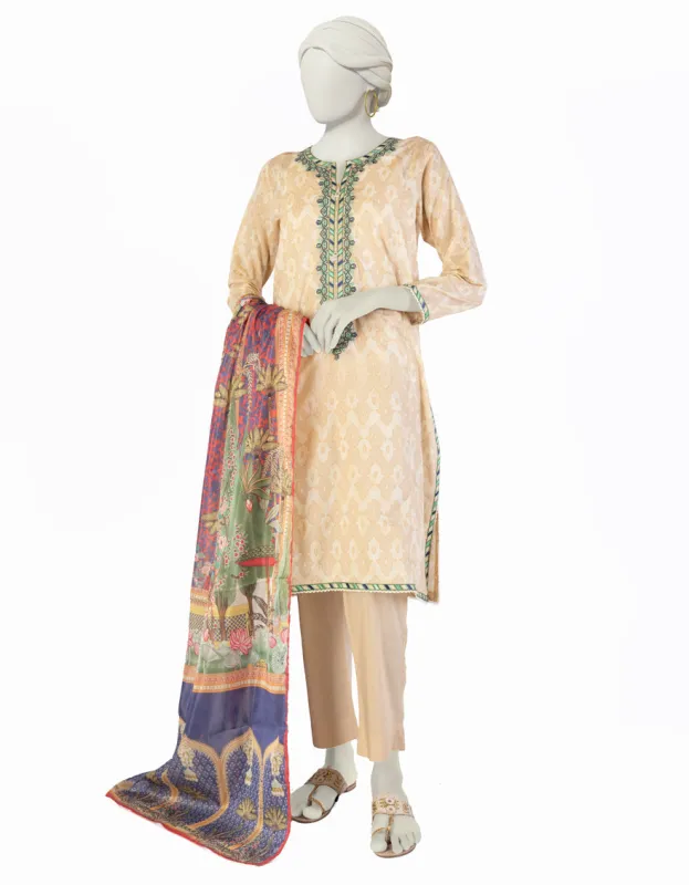 PEACH LAWN 3PC STITCHED | JLAWN-S-25-905/S MUG sold by Junaid Jamshed