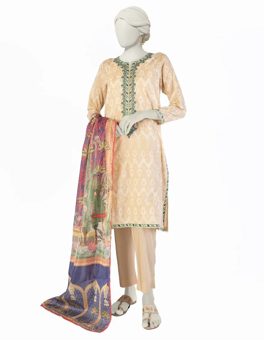 PEACH LAWN 3PC STITCHED | JLAWN-S-25-905/S MUG sold by Junaid Jamshed