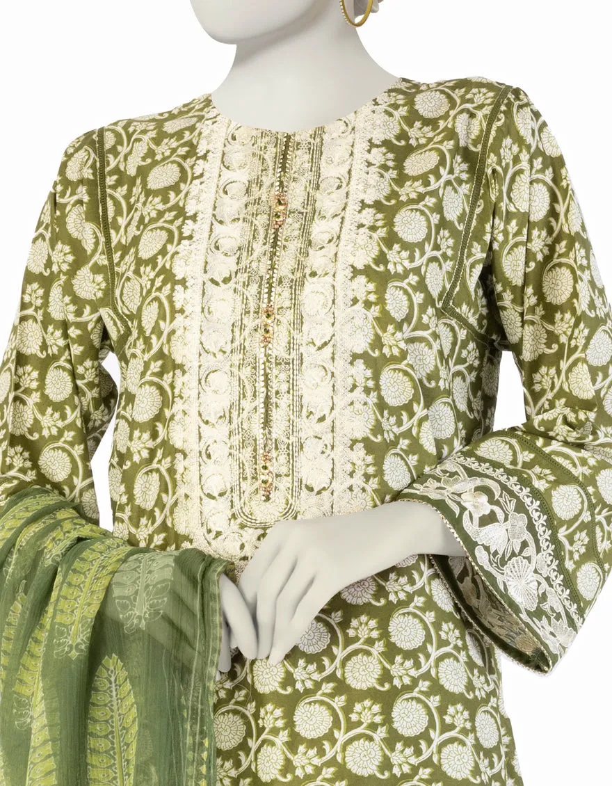 GREEN LAWN 3PC STITCHED | JLAWN-S-25-915/S AJR sold by Junaid Jamshed product image thumbnail 2
