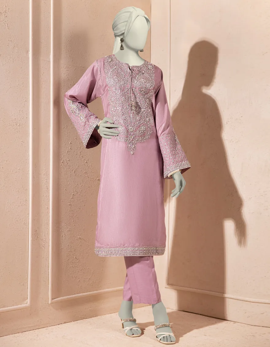 LILAC RAW SILK KURTI | JJLK-S-JFS-25-211 FB/ELFESYA-1 sold by Junaid Jamshed