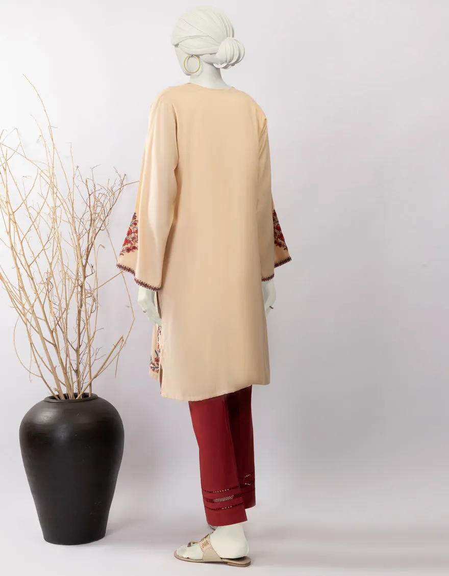 BEIGE SILK KURTI | JJLK-S-JSS-25-445 FB sold by Junaid Jamshed product image thumbnail 2