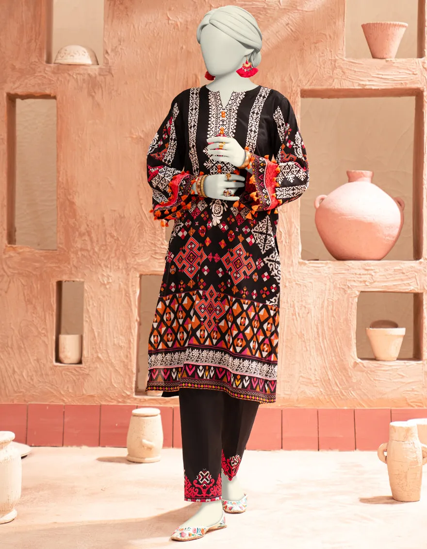 BLACK CAMBRIC 2PC UNSTITCHED | JLAWN-S-JST-25-2073 sold by Junaid Jamshed