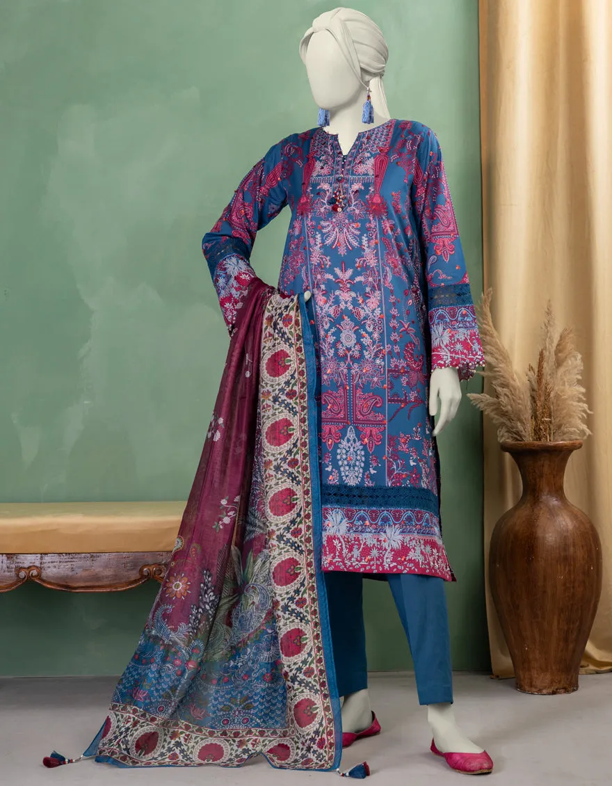 BLUE LAWN 3PC UNSTITCHED | JLAWN-S-25-3370 SHIK sold by Junaid Jamshed product image thumbnail 5
