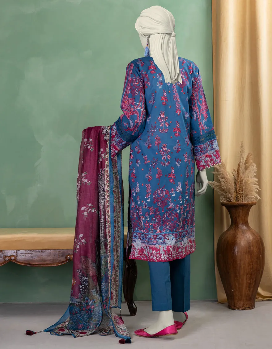 BLUE LAWN 3PC UNSTITCHED | JLAWN-S-25-3370 SHIK sold by Junaid Jamshed product image thumbnail 2