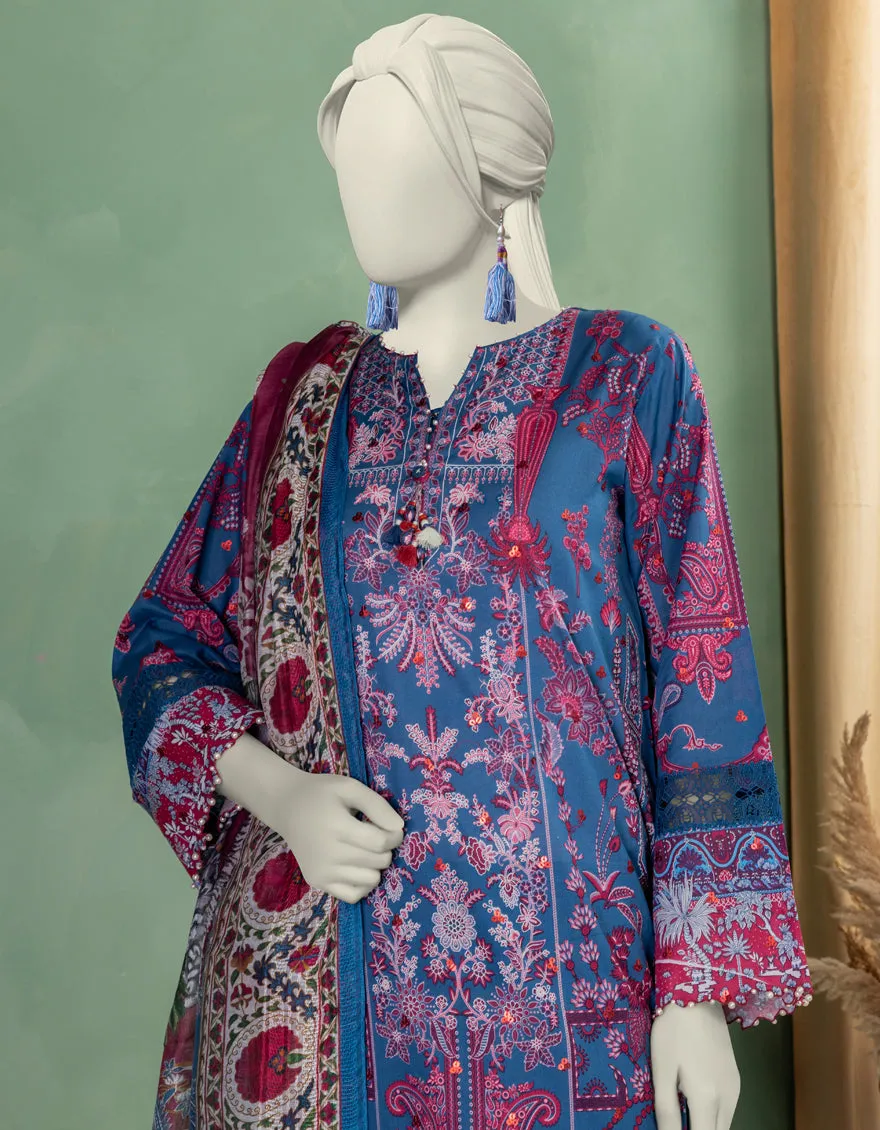 BLUE LAWN 3PC UNSTITCHED | JLAWN-S-25-3370 SHIK sold by Junaid Jamshed product image thumbnail 3