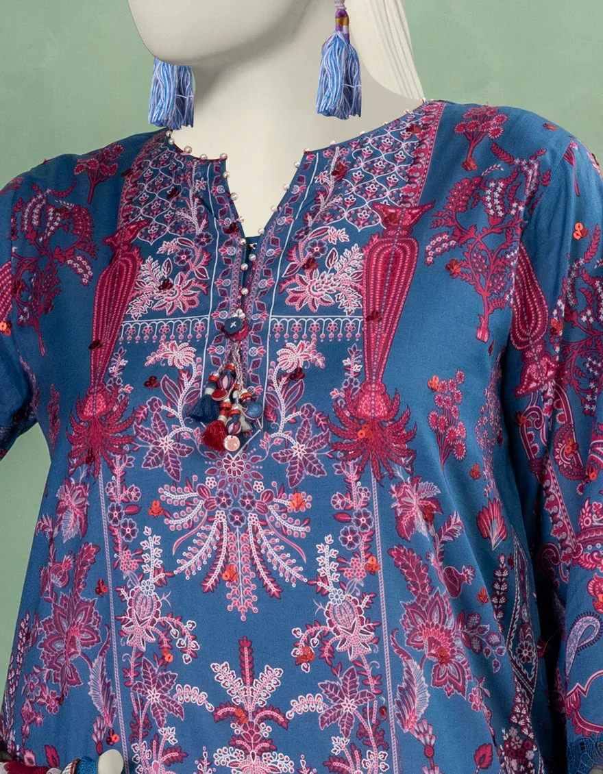 BLUE LAWN 3PC UNSTITCHED | JLAWN-S-25-3370 SHIK sold by Junaid Jamshed product image thumbnail 4