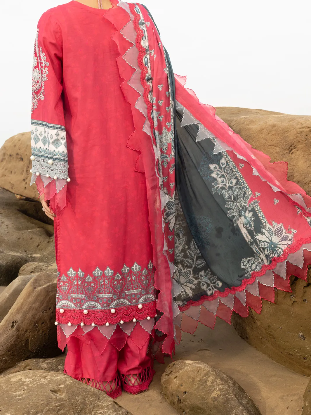 PINK LAWN 3PC UNSTITCHED | ALP-3PS-2213 FB-2213A sold by Junaid Jamshed product image thumbnail 2
