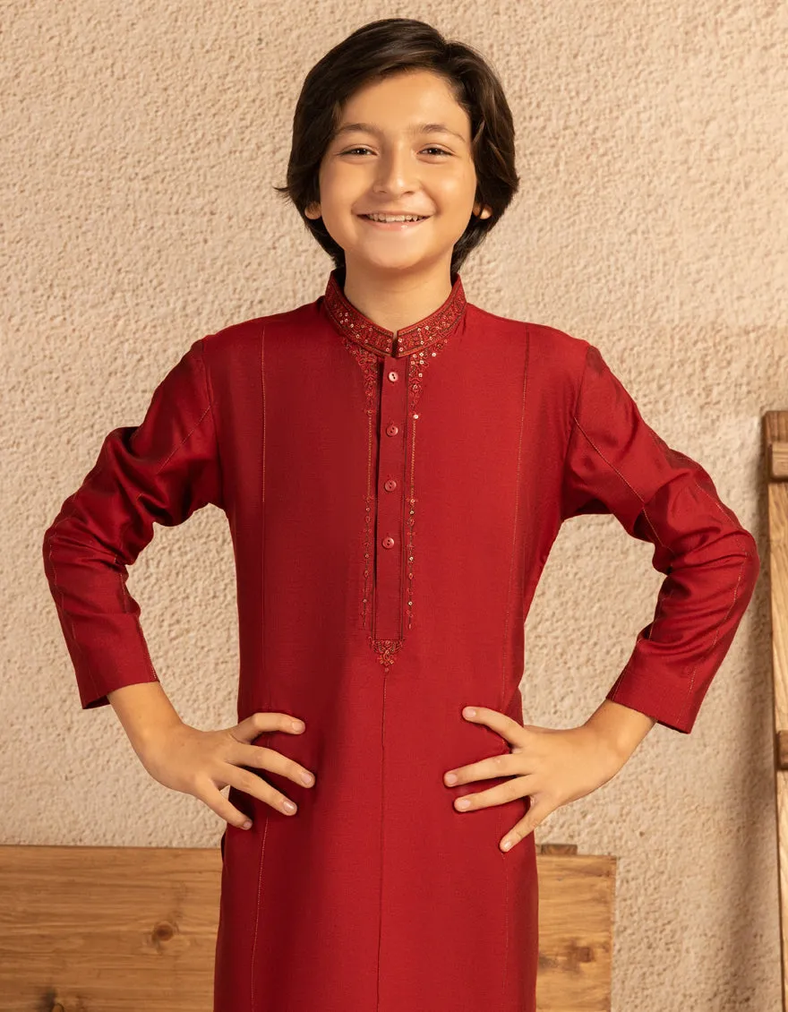 RED COTTON KURTA | JCK-A-39471/S25/JJ8823-PN sold by Junaid Jamshed product image thumbnail 2