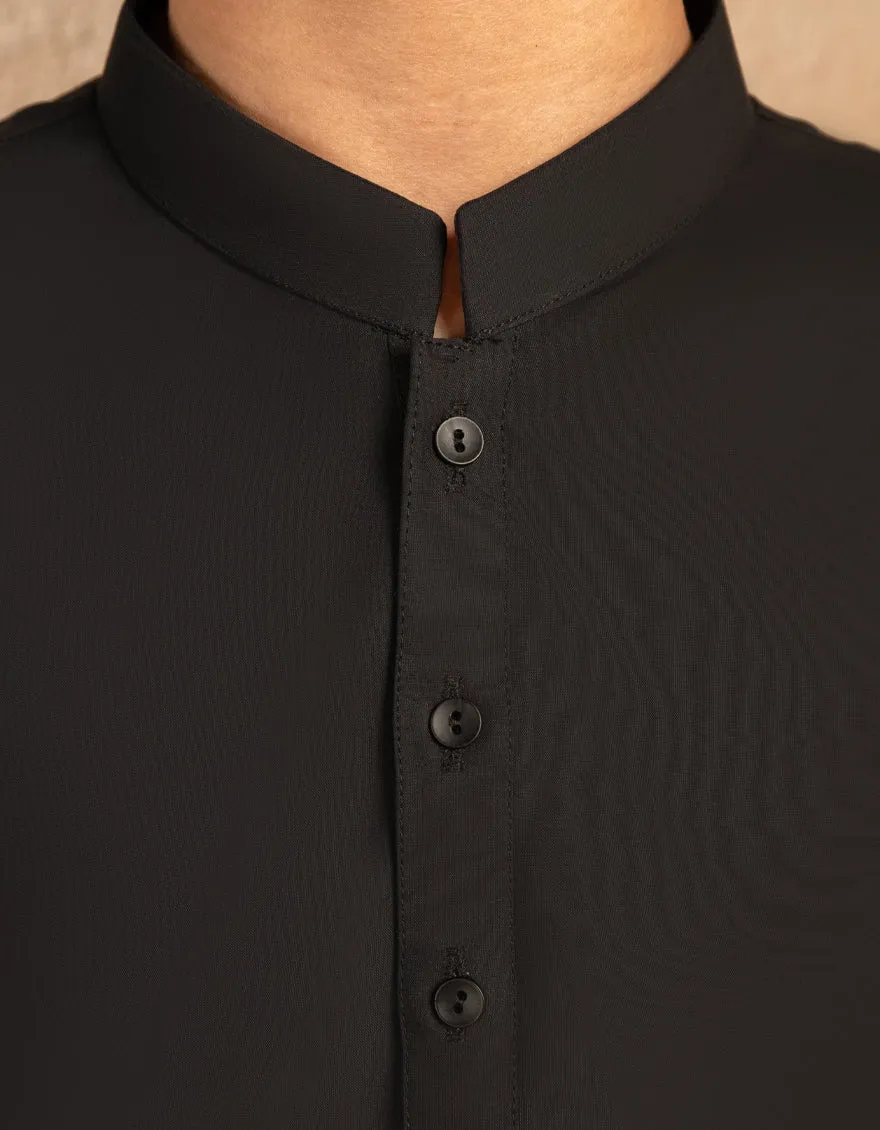 BLACK BLENDED KURTA | JCK-A-90535/S25/JJ9269-PN sold by Junaid Jamshed product image thumbnail 3