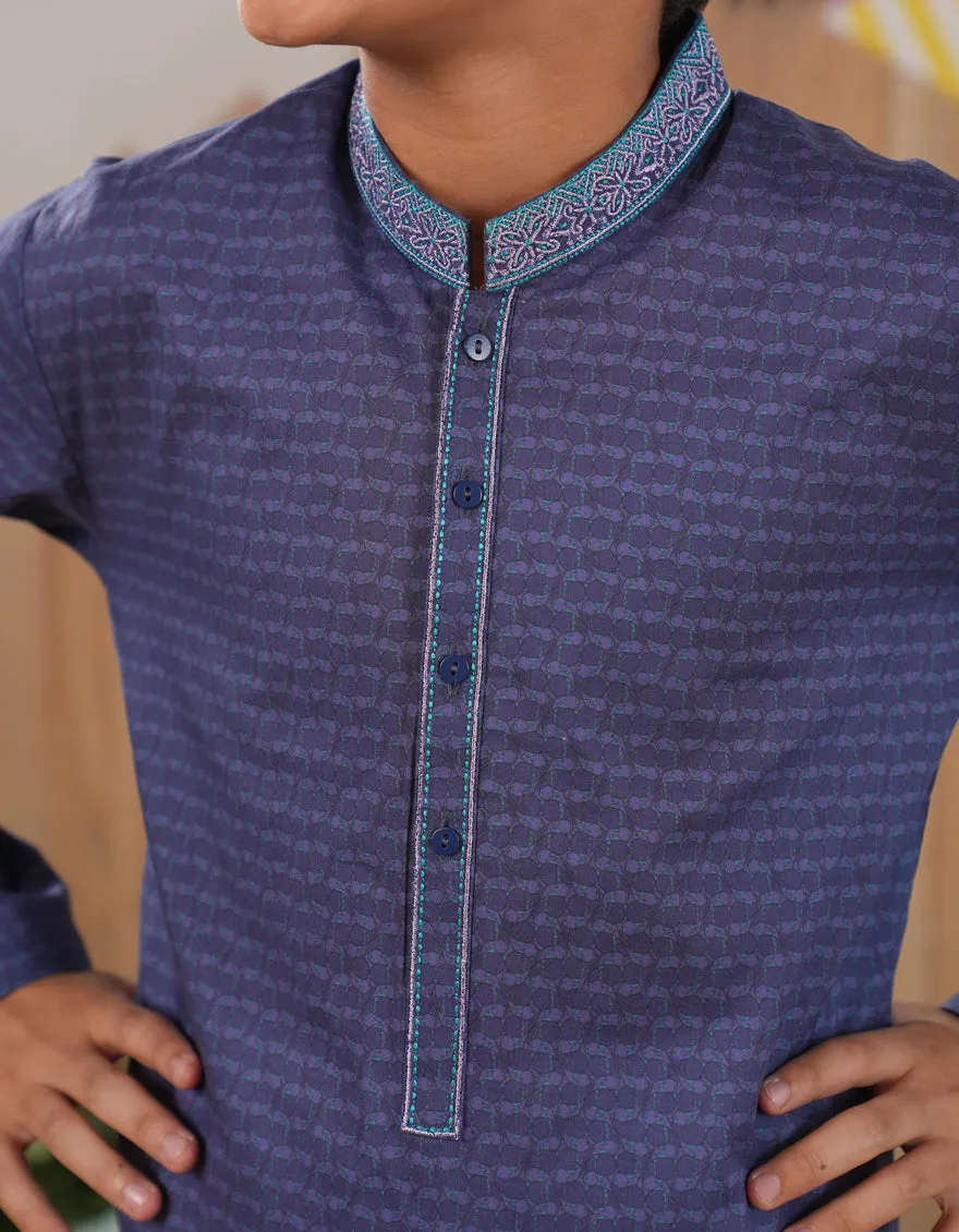 BLUE COTTON KURTA | JCK-S-46690/S25/JJ9775-SF sold by Junaid Jamshed product image thumbnail 3
