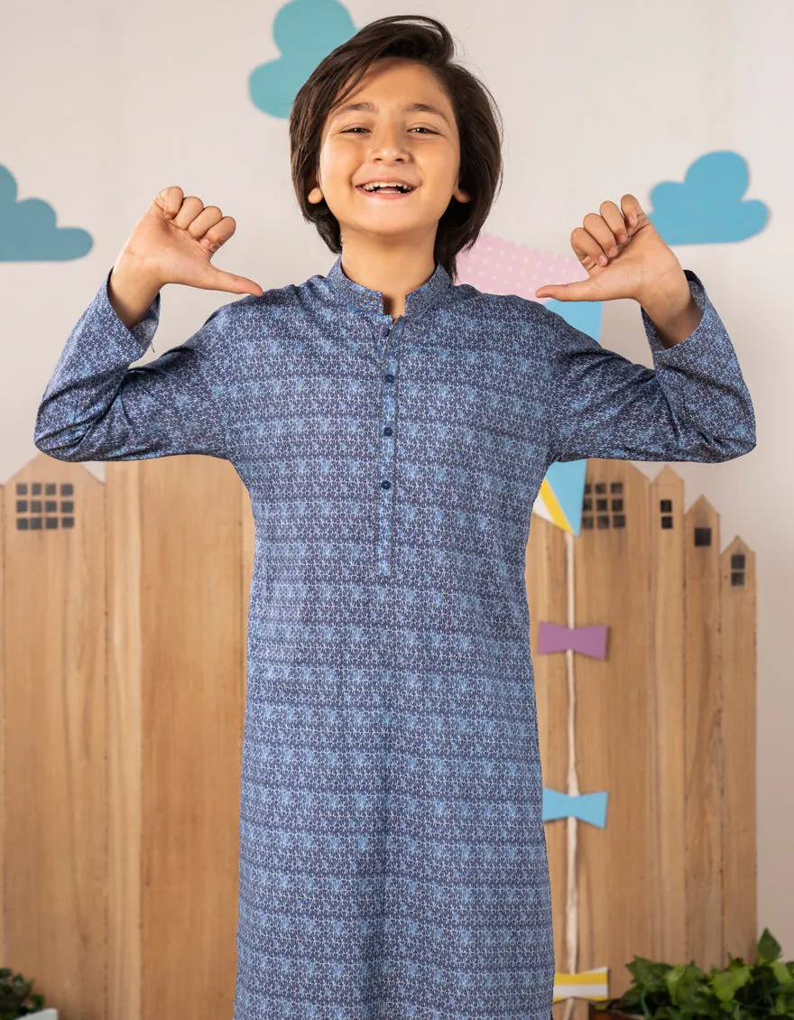 BLUE COTTON KURTA | JCK-S-46691/S25/JJ97 sold by Junaid Jamshed product image thumbnail 2