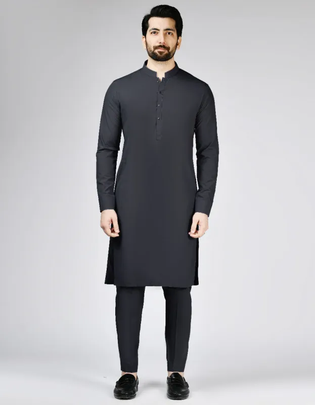 GREY BLENDED KURTA TROUSERS | JJKP-A-47503-AP/S25/JJ9771-PN sold by Junaid Jamshed