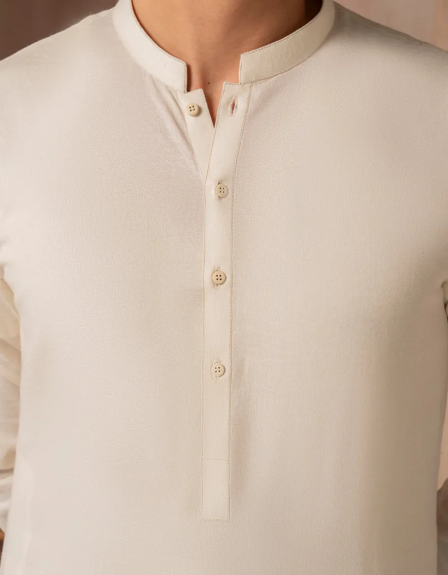 CREAM COTTON KURTA | JJK-A-33500/S25/JJ9225-CL sold by Junaid Jamshed product image thumbnail 3