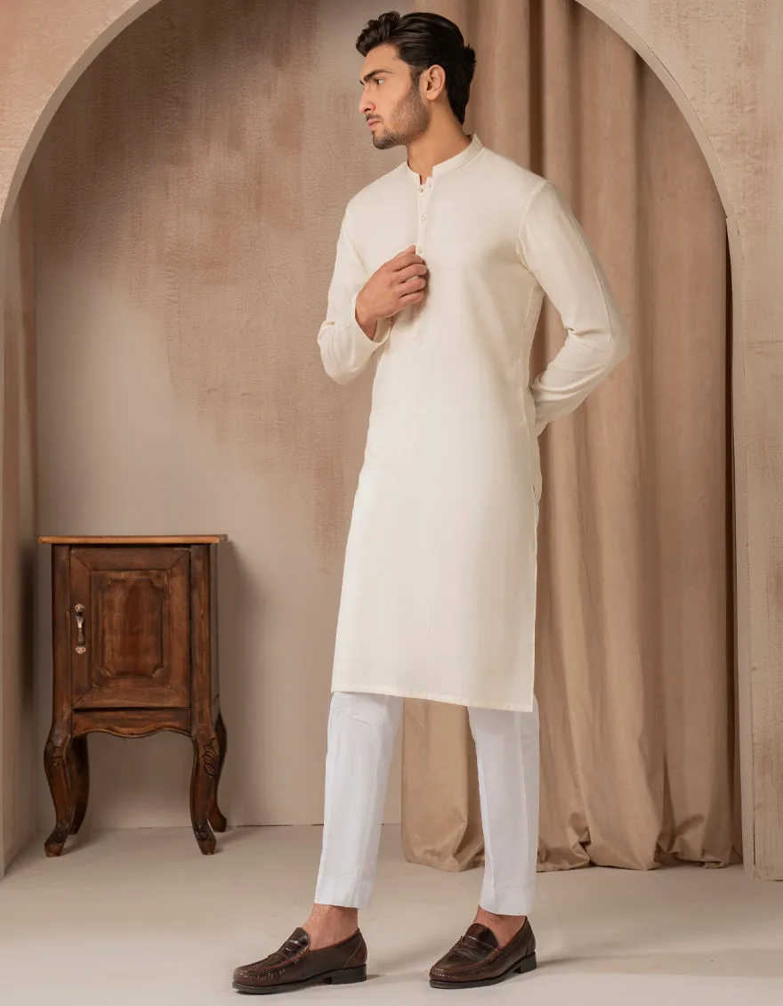 CREAM COTTON KURTA | JJK-A-33500/S25/JJ9225-CL sold by Junaid Jamshed product image thumbnail 4