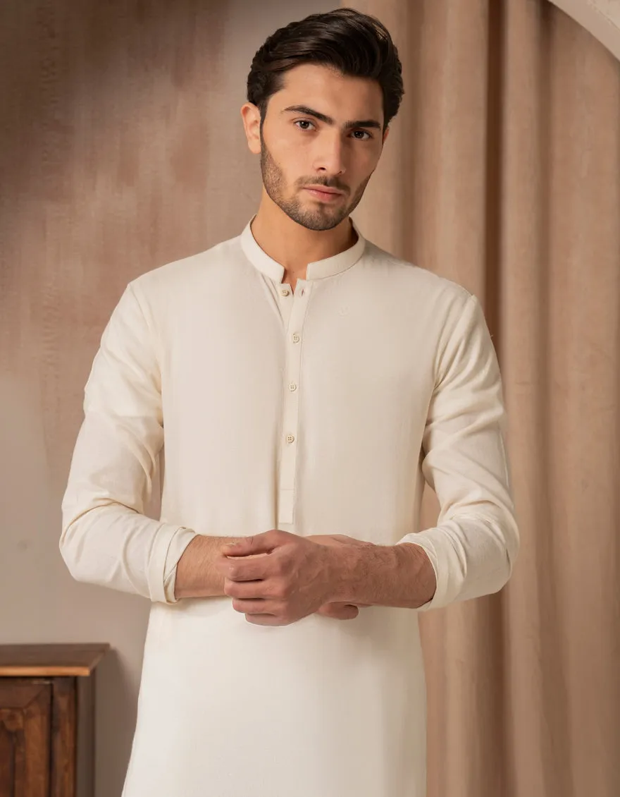CREAM COTTON KURTA | JJK-A-33500/S25/JJ9225-CL sold by Junaid Jamshed product image thumbnail 2