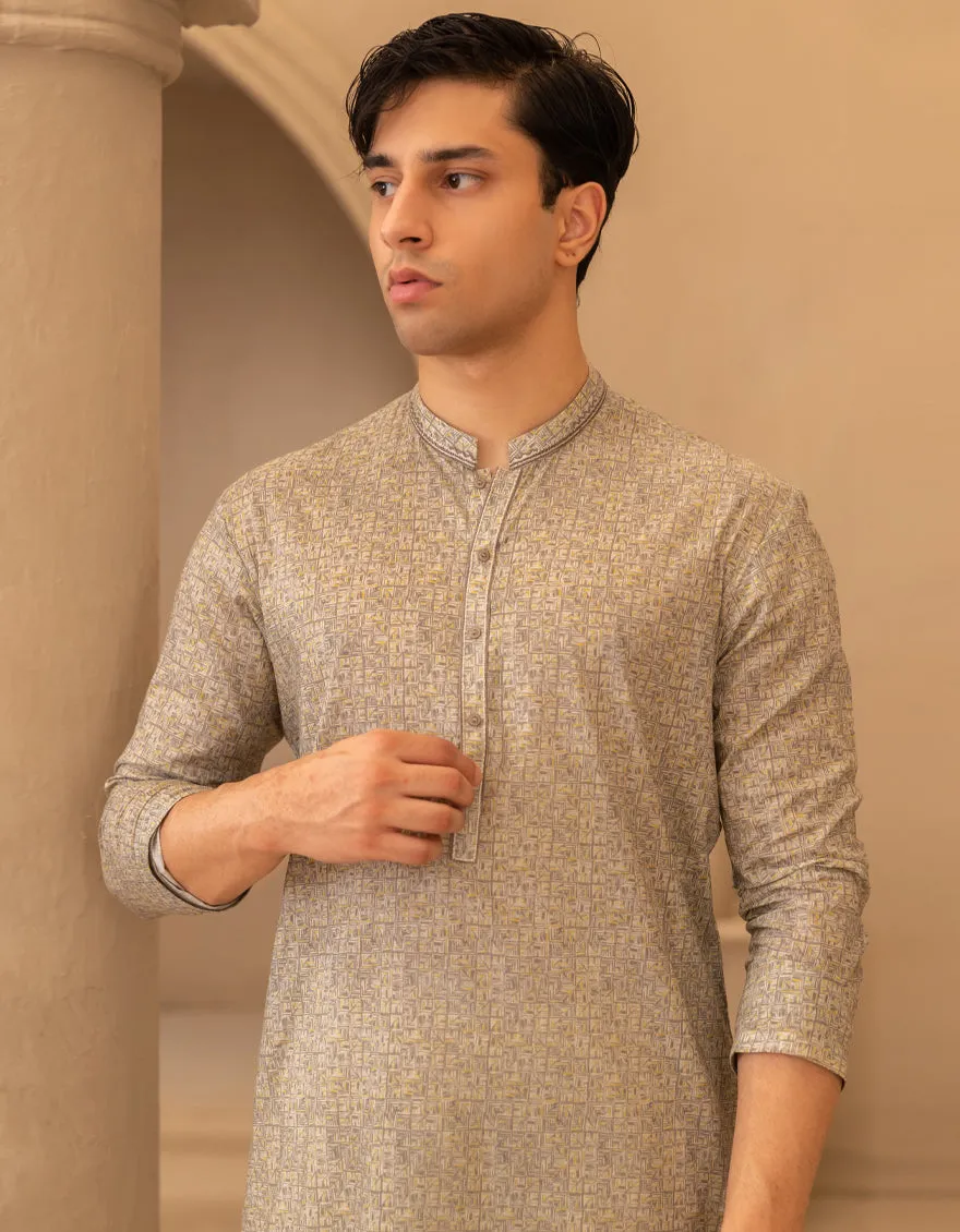 GREY COTTON KURTA | JTK-S-50225/S25/JJ9776-SF sold by Junaid Jamshed product image thumbnail 2