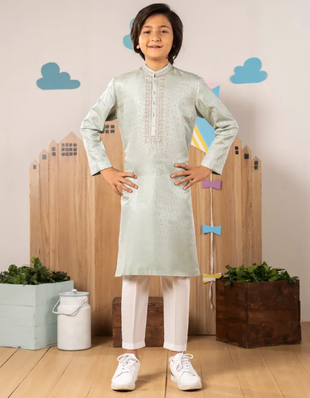 BLUE BLENDED SPECIAL KURTA | JCK-SP-A-39312/S25/J sold by Junaid Jamshed