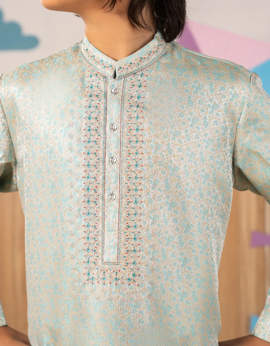 BLUE BLENDED SPECIAL KURTA | JCK-SP-A-39312/S25/J sold by Junaid Jamshed product image thumbnail 3