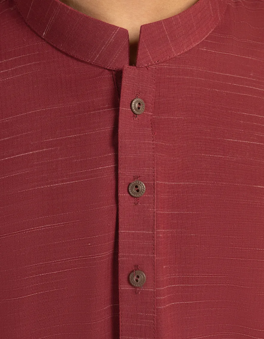 RED BLENDED SPECIAL KURTA | JCK-SP-A-50041/S25/J sold by Junaid Jamshed product image thumbnail 3