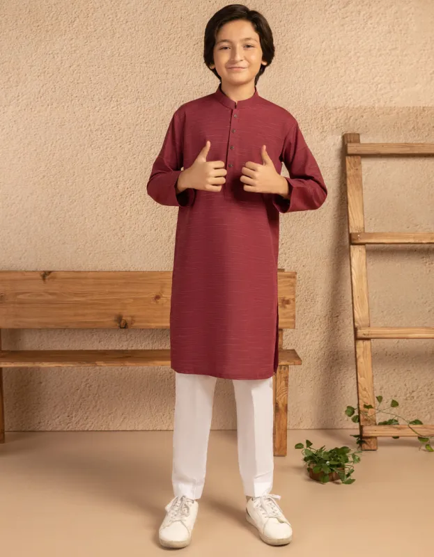 RED BLENDED SPECIAL KURTA | JCK-SP-A-50041/S25/J sold by Junaid Jamshed