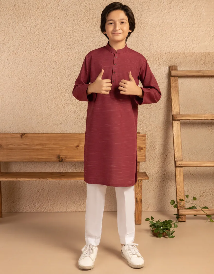 RED BLENDED SPECIAL KURTA | JCK-SP-A-50041/S25/J sold by Junaid Jamshed