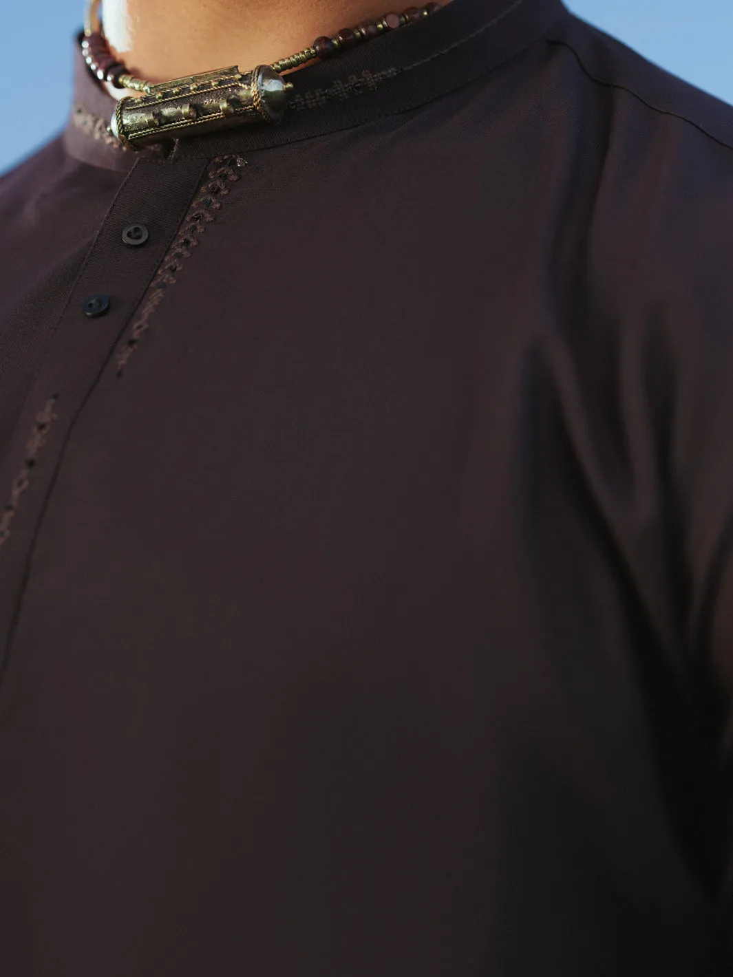 DARK PURPLE BLENDED KAMEEZ SHALWAR | AL-KS-3217A/AM-11010E sold by Junaid Jamshed product image thumbnail 3