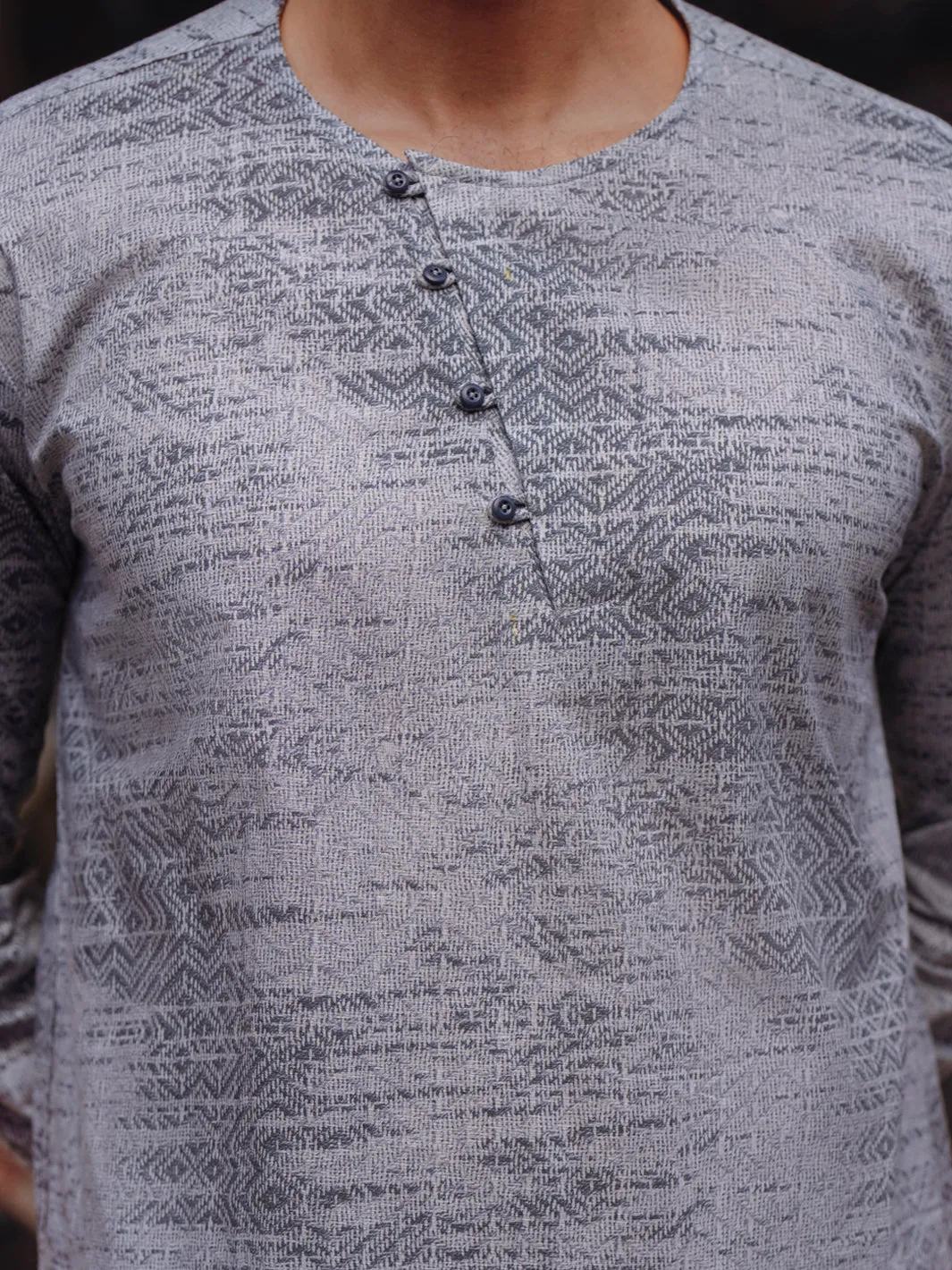 GREY COTTON KURTA | AL-K-1186/AM-6310A sold by Junaid Jamshed product image thumbnail 4