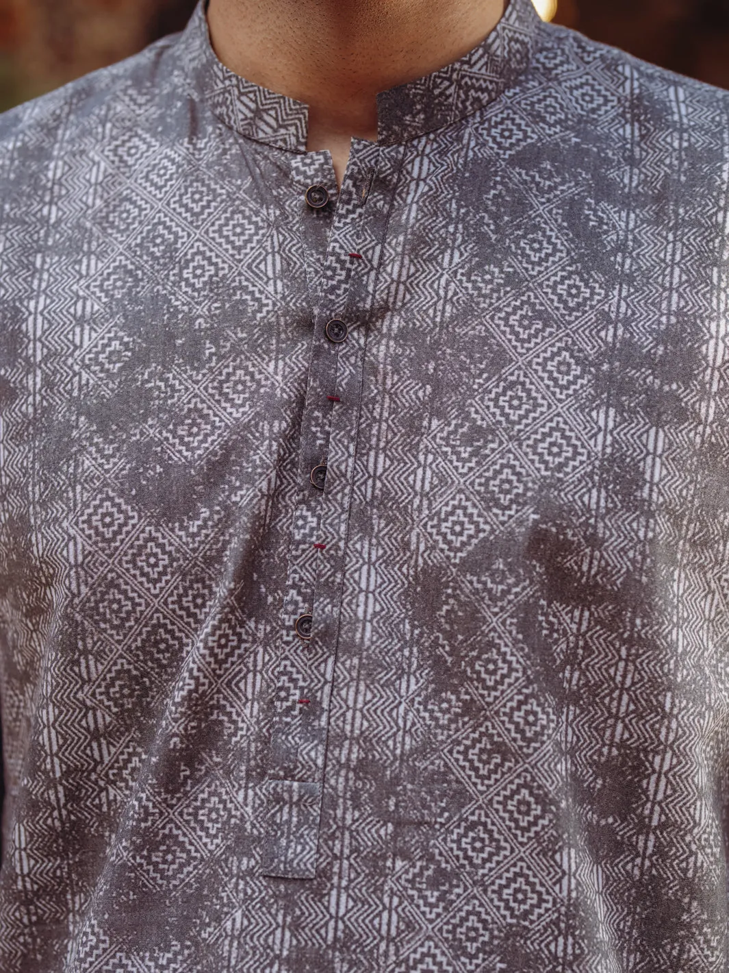 BROWN COTTON KURTA | AL-K-1188/AM-6310C sold by Junaid Jamshed product image thumbnail 4