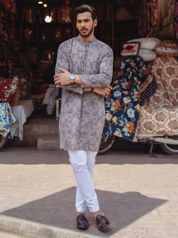 BROWN COTTON KURTA | AL-K-1188/AM-6310C sold by Junaid Jamshed