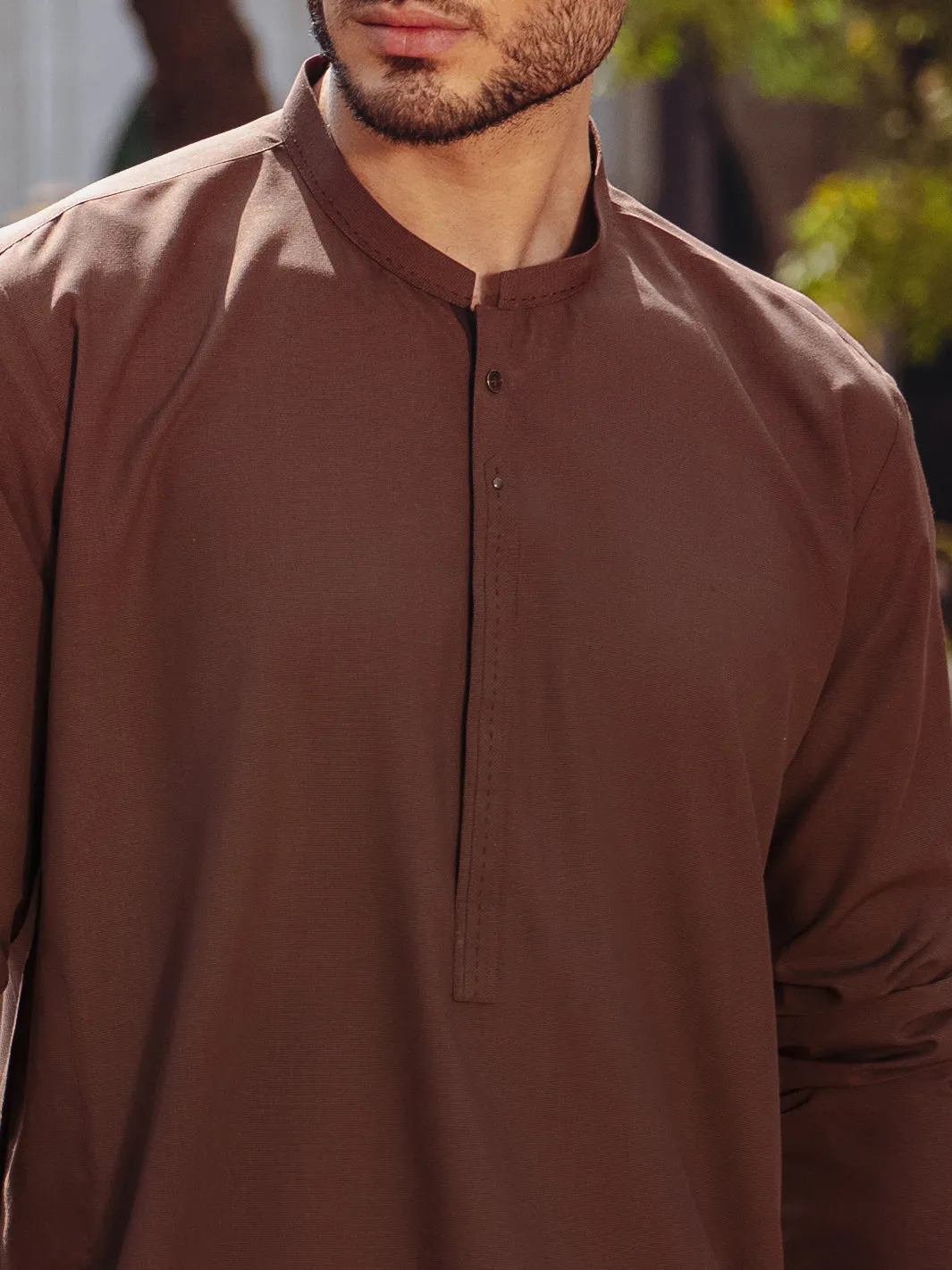 BROWN BLENDED KURTA | AL-K-1257/AM-6315B sold by Junaid Jamshed product image thumbnail 4