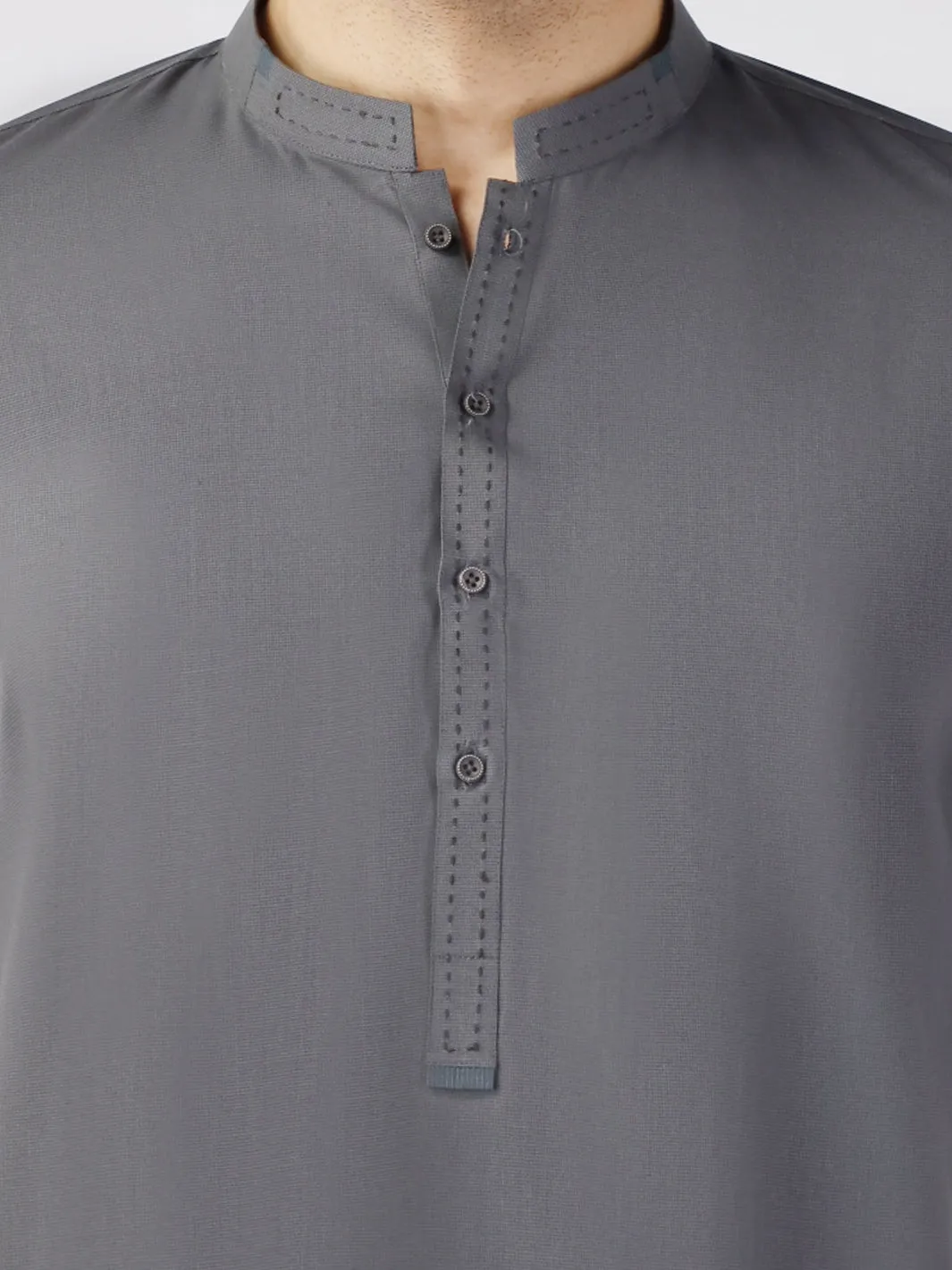 GREY BLENDED KURTA | AL-K-1258/AM-6315C sold by Junaid Jamshed product image thumbnail 3