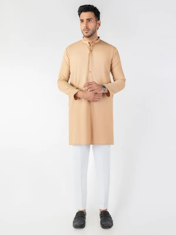 BEIGE BLENDED KURTA | AL-K-1260/AM-6314B sold by Junaid Jamshed