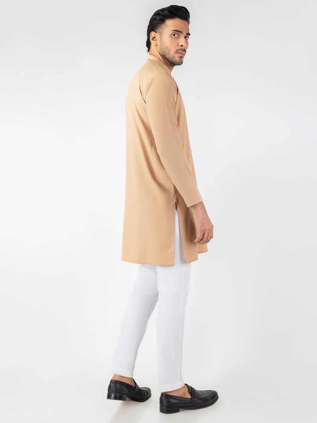 BEIGE BLENDED KURTA | AL-K-1260/AM-6314B sold by Junaid Jamshed product image thumbnail 2