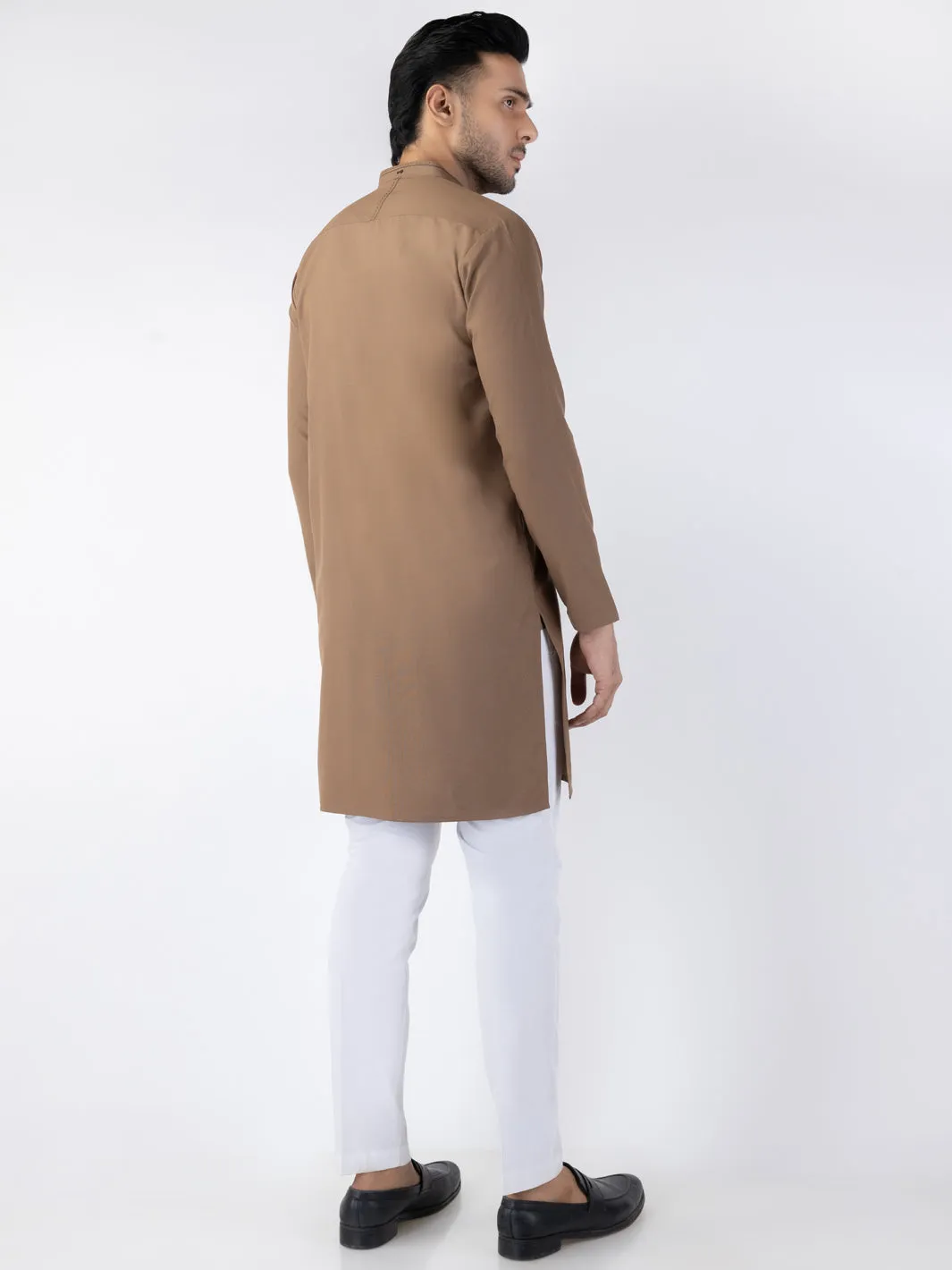 BROWN BLENDED KURTA | AL-K-1262/AM-6315A sold by Junaid Jamshed product image thumbnail 4